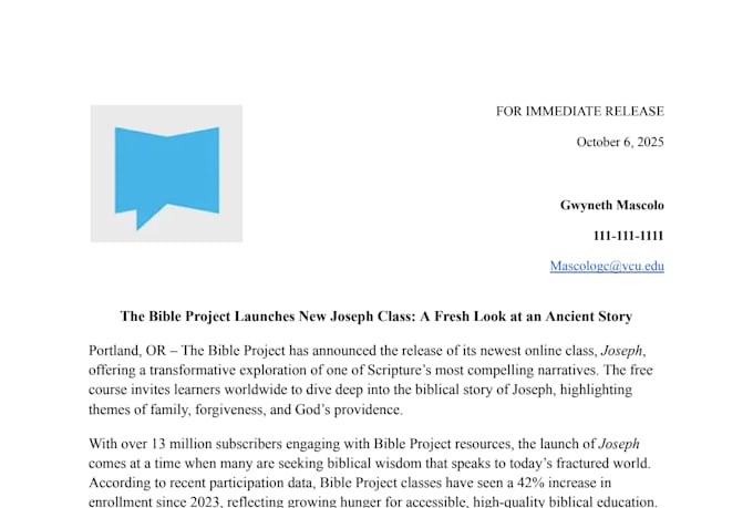 write a professional press release for your business